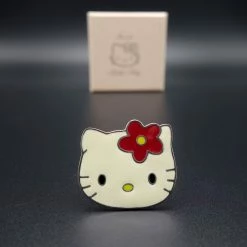 Hello Kitty Schmuck Großer Ring Weiß Rot 925 Silber