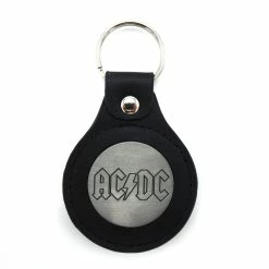 AC/DC Schlüsselanhänger Leder Schwarz