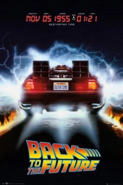 Poster Back To The Future Delorean