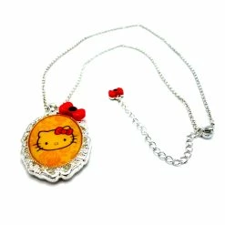 Hello Kitty Halskette Mit Gelber Brosche Und Roter Schleife